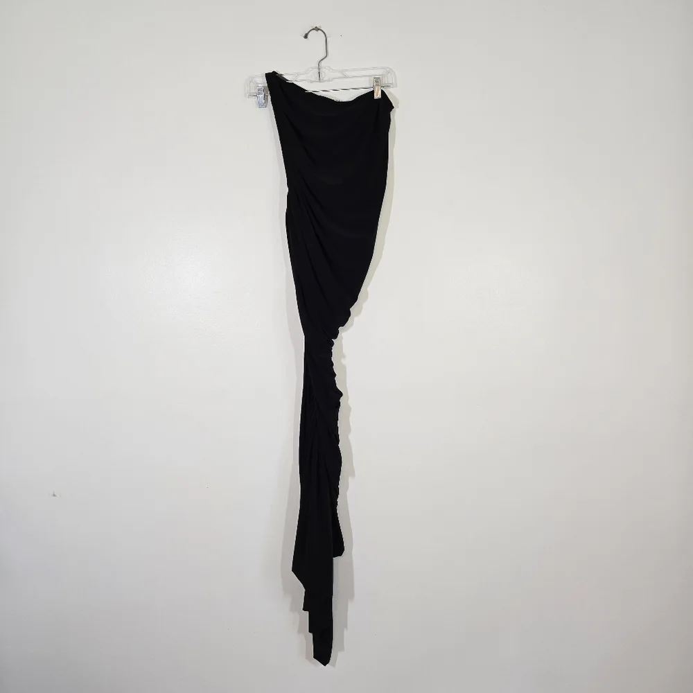 Norma Kamali One Shoulder Diana Gown Black Small